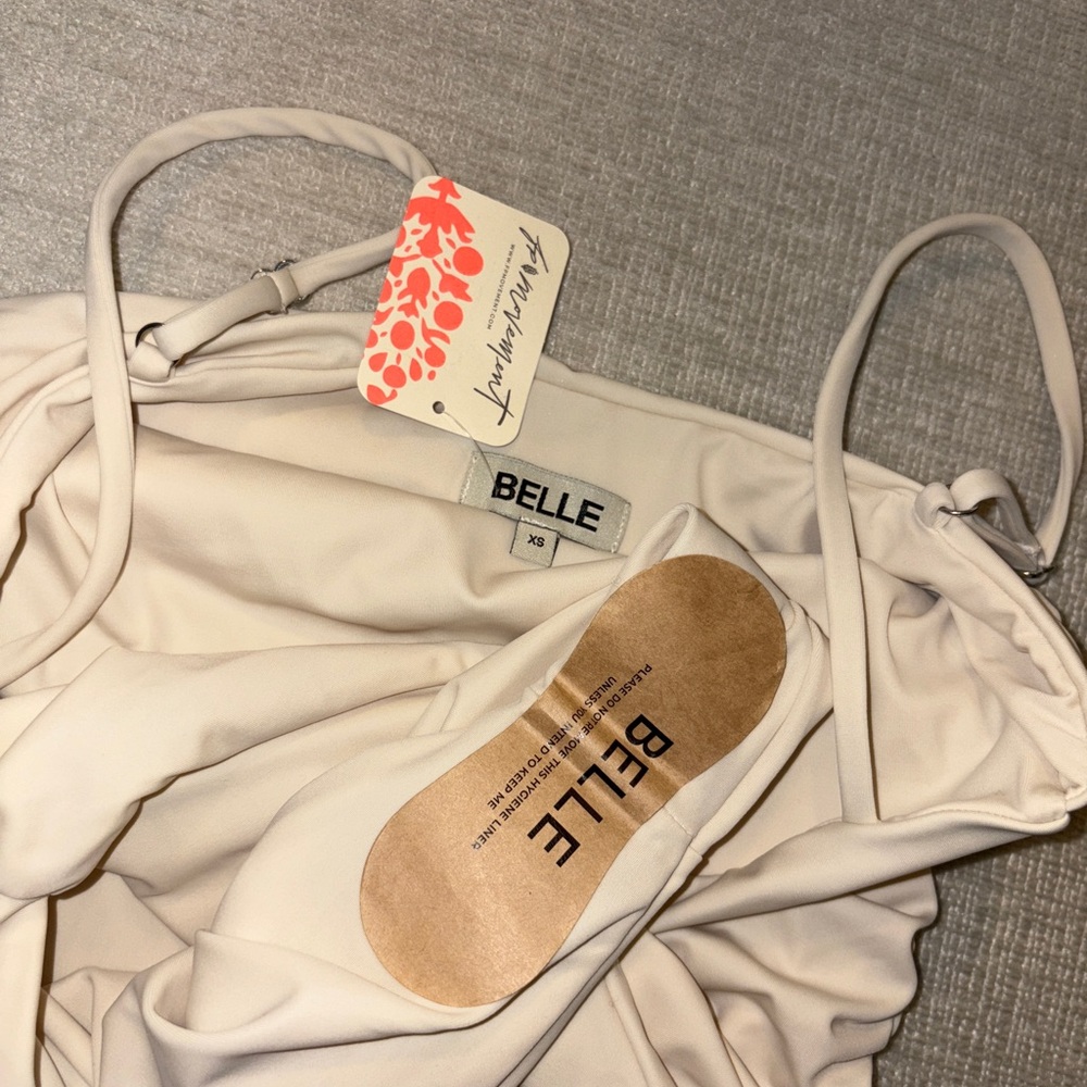 FP x Belle the Label The Ruched Maillot One-Piece Swimsuit Birch XS NWT NEW - Picture 9 of 11